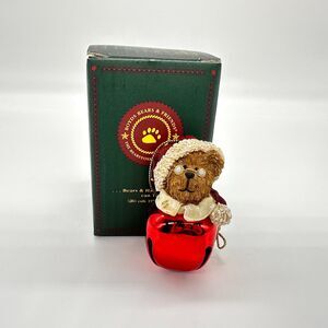 Boyds Bears & Friends Bearstone Collection Red Jingle Bell Christmas Ornament